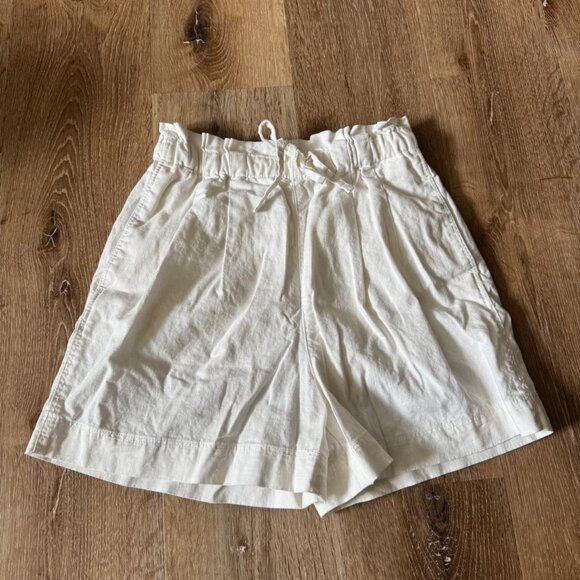 Uniqlo Pants - Uniqlo‎ White Women's Linen-Cotton Shorts Pants Size S